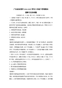 广东省东莞市2024-2025学年八年级下学期期末道德与法治试题（解析版）