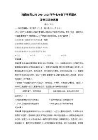 河南省周口市2024-2025学年七年级下学期期末道德与法治试卷(解析版)