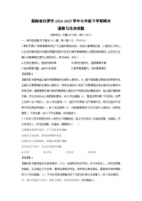 湖南省汨罗市2024-2025学年七年级下学期期末道德与法治试卷（解析版）