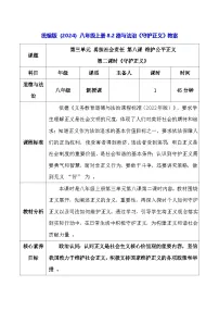 政治 (道德与法治)八年级上册（2024）守护正义教学设计