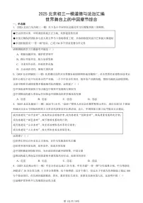 2025北京初三一模道德与法治汇编:世界舞台上的中国章节综合 有答案解析