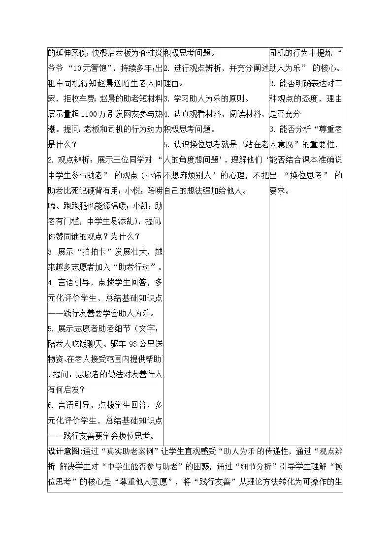5.3友善待人 教学设计 2025-2026学年统编版道德与法治八年级上册第3页