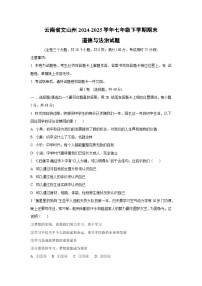 云南省文山州2024-2025学年七年级下学期期末道德与法治试卷（学生版）
