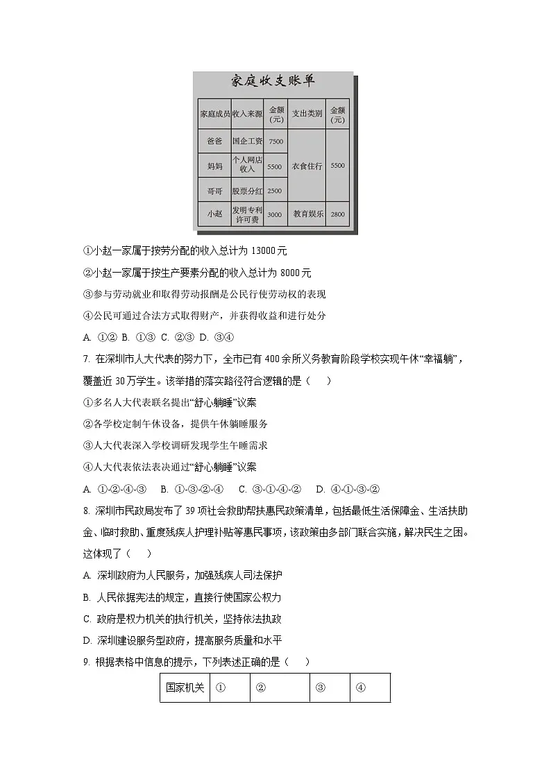 广东省深圳市福田区 2024-2025学年八年级下学期期末教学质量道德与法治试卷(学生版)第3页