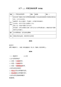 初中政治 (道德与法治)人教版（2024）九年級下冊开放互动的世界导學案
