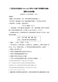 广西百色市县级市2024-2025学年八年级下学期期中检测道德与法治试卷（学生版）