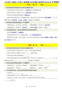 2024版人教版七年级上册道德与法治期末高频考点知识点早背晚默