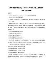 陕西省榆林市榆阳区2025-2026学年九年级上学期期中道德与法治试卷（学生版）