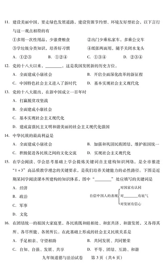湖南省衡阳市常宁市2024-2025学年九年级上学期1月期末道德与法治试题第3页