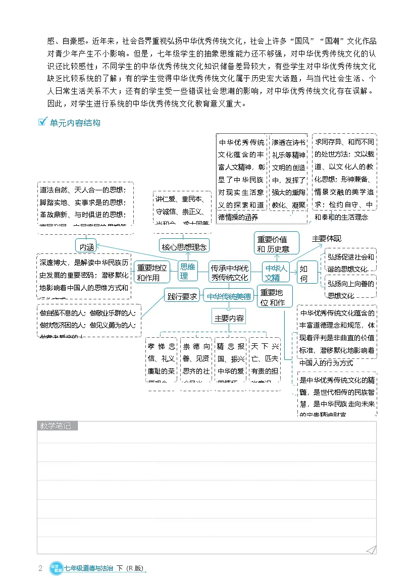第三单元 传承中华优秀传统文化 教学设计 2025-2026学年统编版道德与法治七年级下册第2页