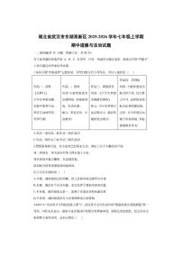 湖北省武汉市东湖高新区2025-2026学年七年级上学期期中道德与法治试卷（学生版）