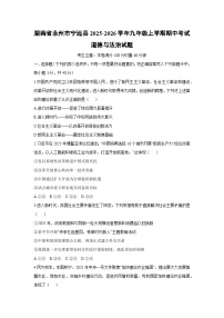 湖南省永州市宁远县2025-2026学年九年级上学期期中考试道德与法治试卷（学生版）