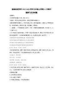 湖南省武冈市2025-2026学年九年级上学期11月期中道德与法治试卷（学生版）