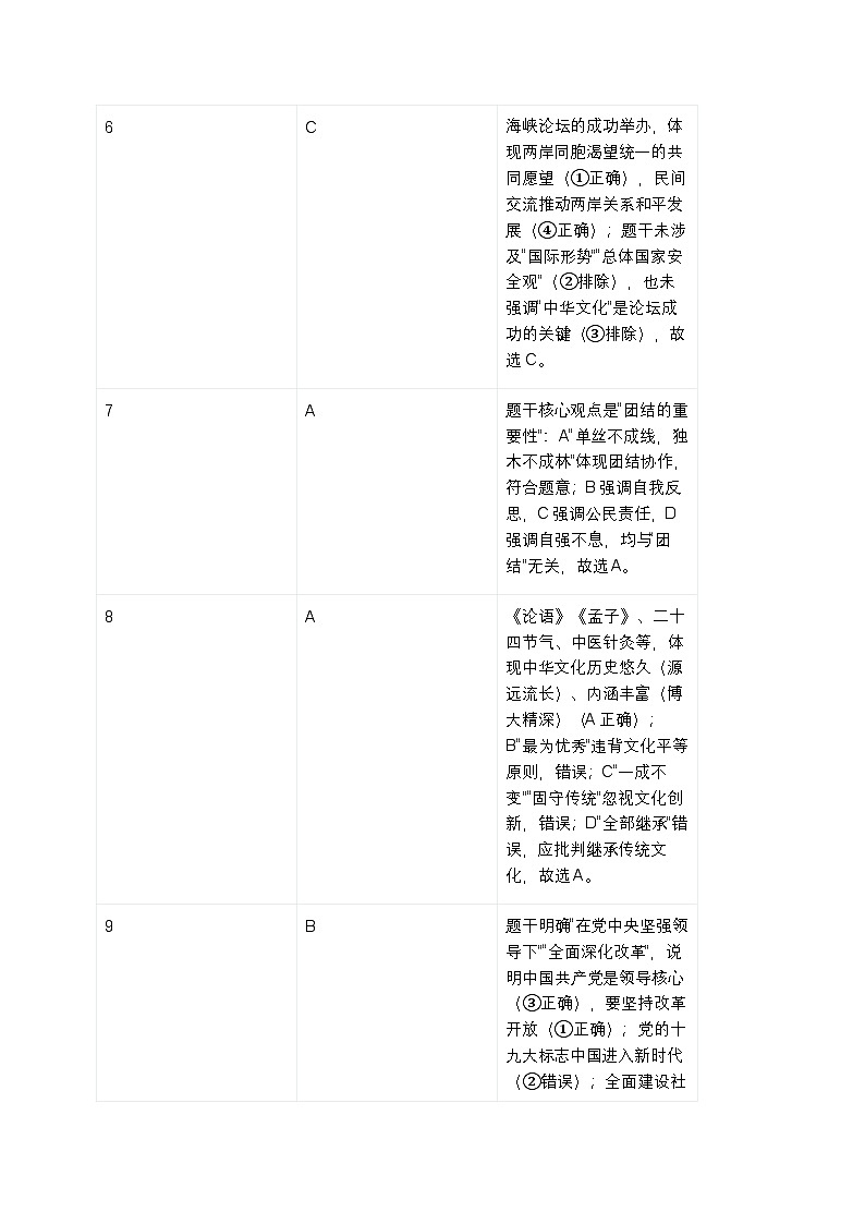 9道德与法治答案解析第3页