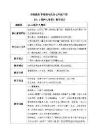 人教版(2024)七年级下册(2024)保护人身权精品教学设计及反思