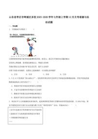 2025-2026学年山东省枣庄市峄城区多校联考七年级上学期12月月考道德与法治试卷（有答案）