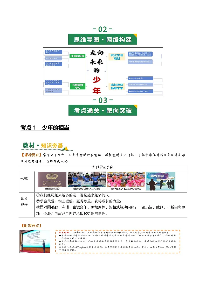 专题07 走向未来的少年(复习讲义)2026年中考道德与法治一轮复习讲练测含答案第3页