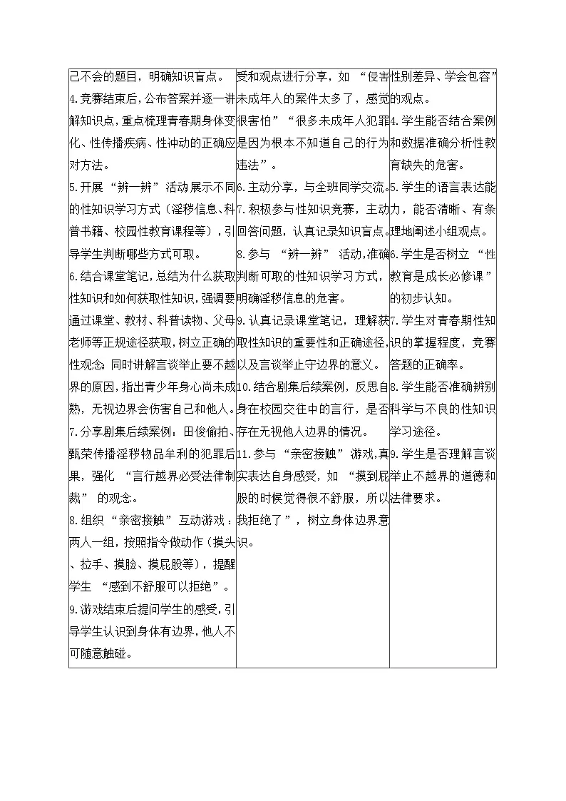 1.3 学会自我保护 教学设计 2025-2026 统编版道德与法治 七年级下册第3页