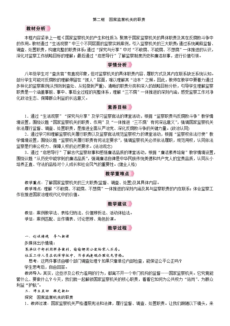 第2框 国家监察机关的职责第1页