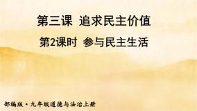 政治思品九年级上册（道德与法治）第二单元 民主与法治第三课 追求民主价值参与民主生活教课内容课件ppt