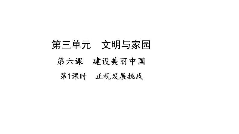 人教版道德与法治九年级上册 6.1 正视发展挑战 (共24张PPT)课件01