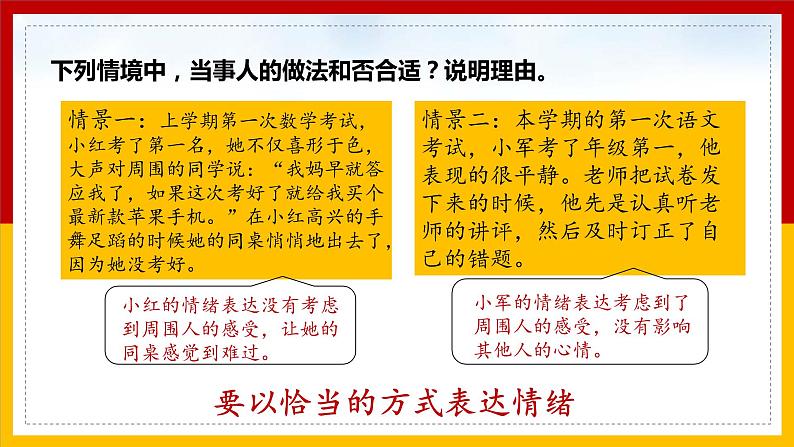 人教版七年级下册道德与法治4.2情绪的管理课件第7页