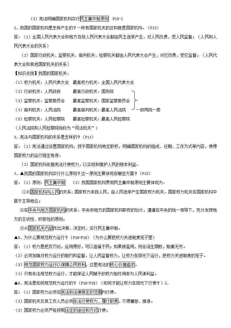 2020-2021学年下学期部编版《道德与法治》八年级下册全册知识点归纳03
