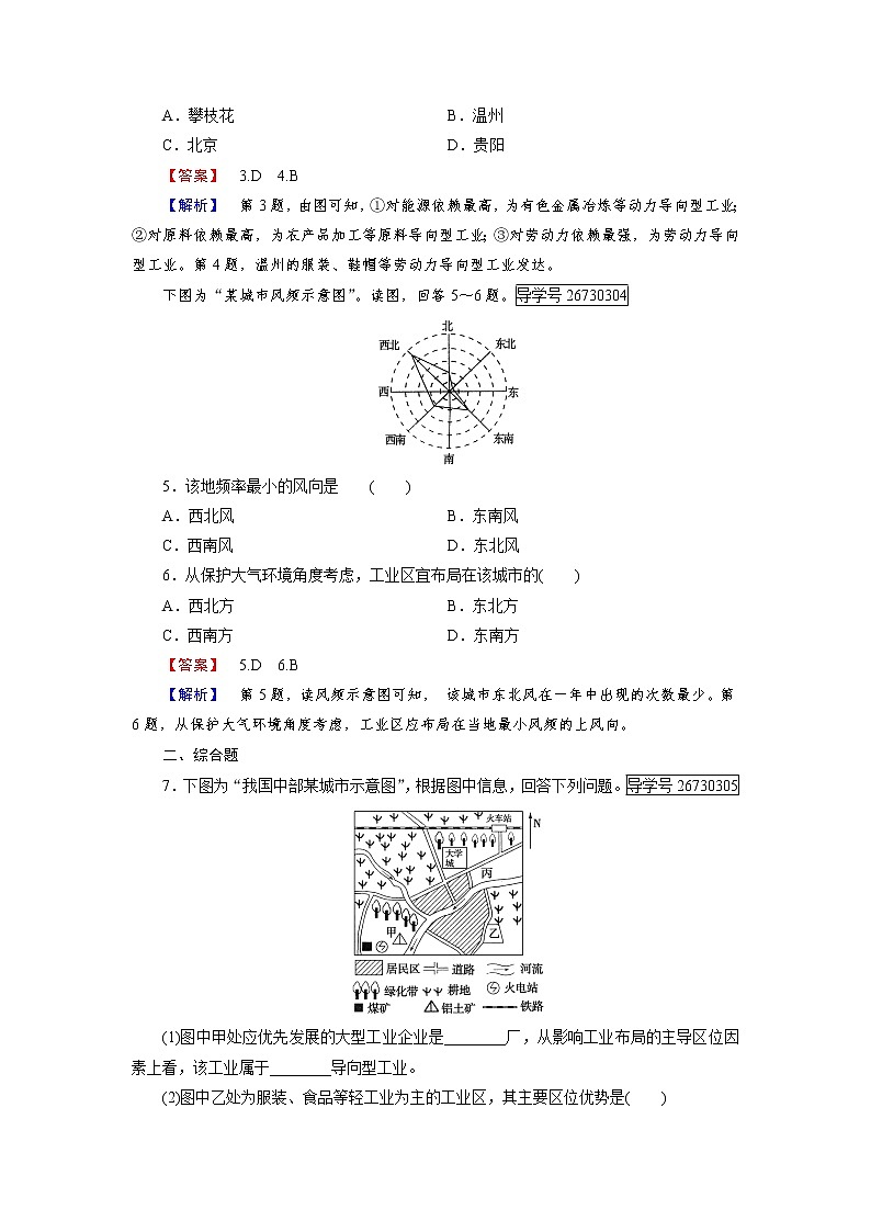 2016-2017学年高一地理人教版必修2练习:第4章 第1节 工业的区位选择 Word版含解析02