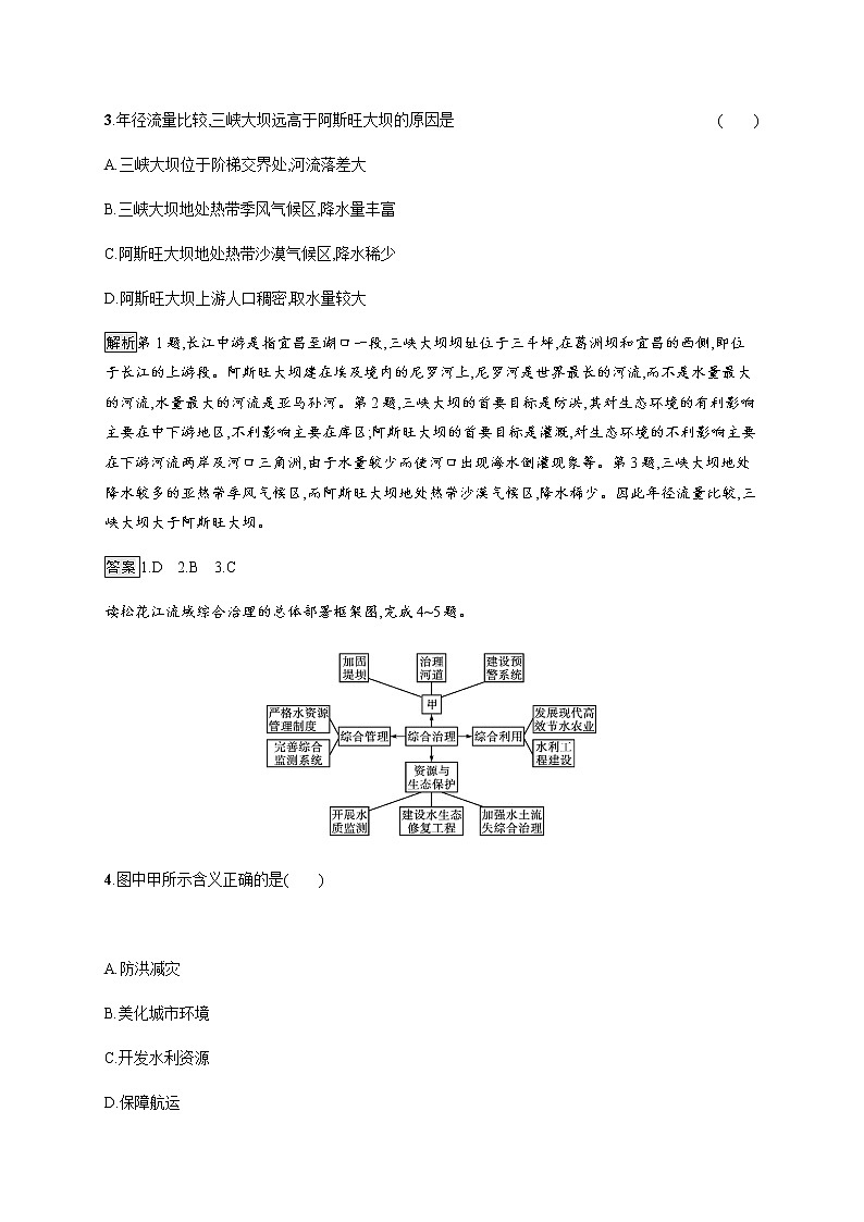 第四单元 第二节 流域内部的协作发展——以尼罗河流域为例 同步练习-鲁教版(2019)选择性必修二高中地理02