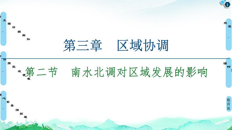 第3章 第2节 南水北调对区域发展的影响 课件-中图版(2019)选择性必修二高中地理第1页