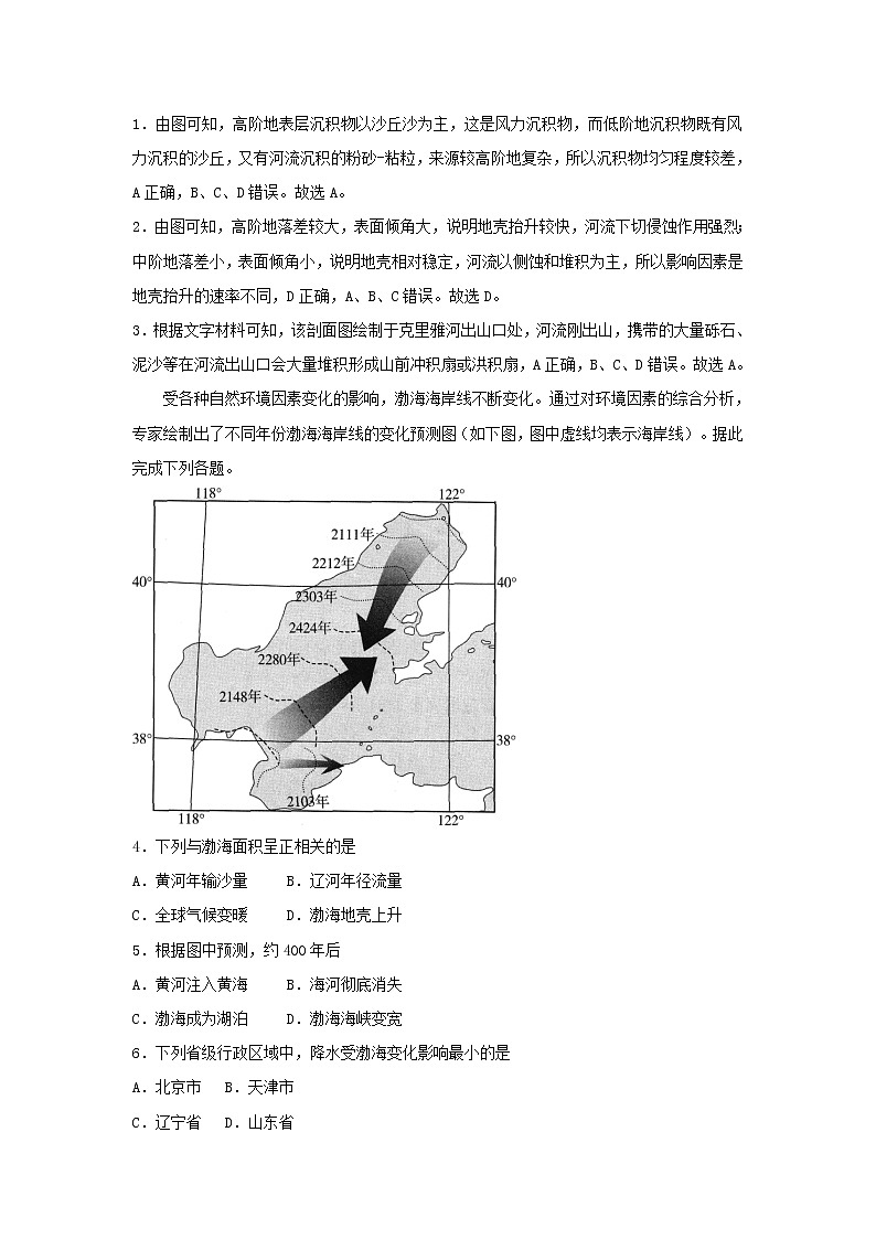 新高考2021届高考地理小题必练8常见地貌类型 含解析第3页