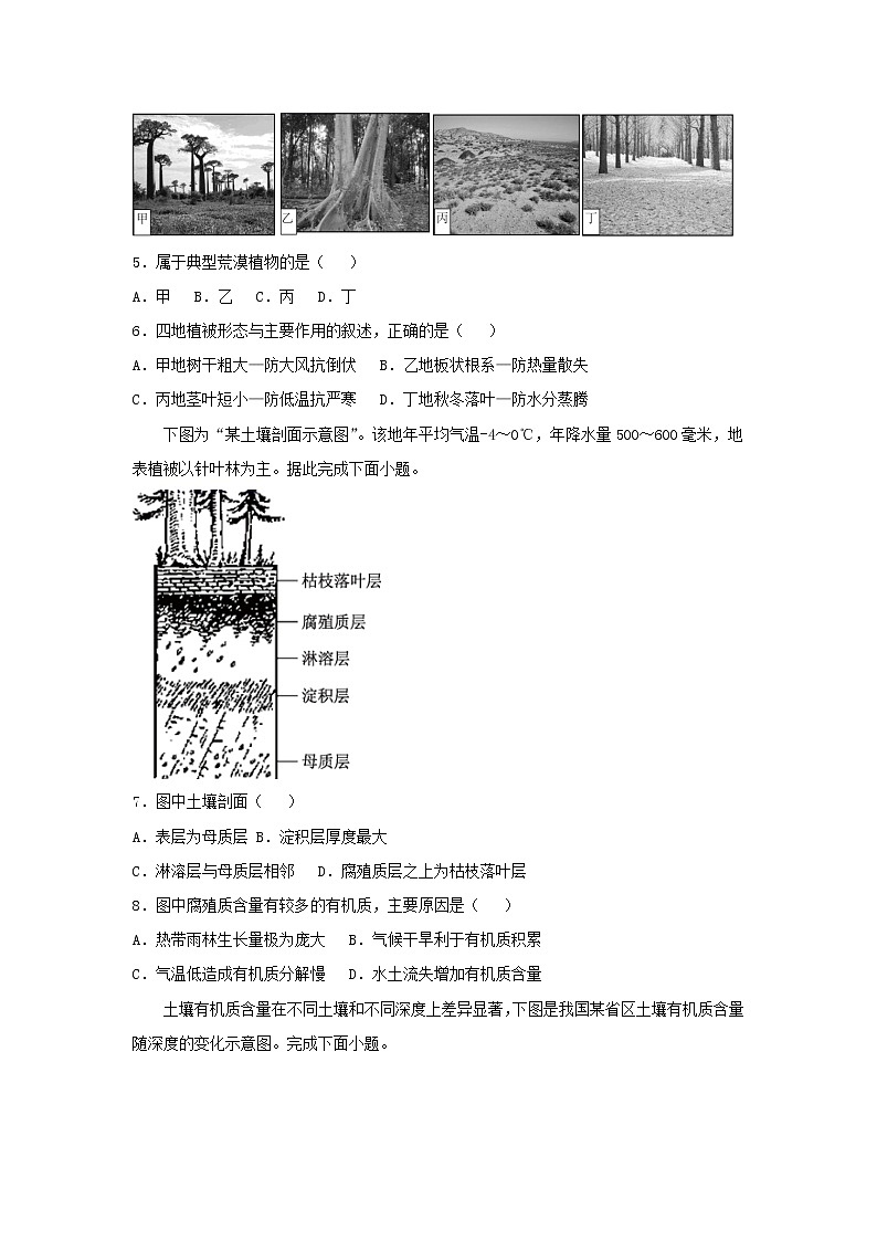 新教材2020_2021学年高一地理下学期暑假训练5植被 含解析03