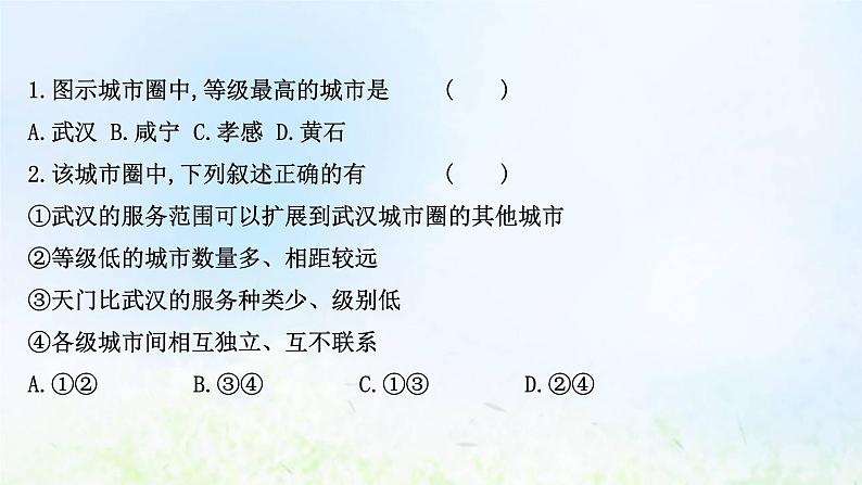 高考地理一轮复习课时作业四十一城市的辐射功能课件新人教版03