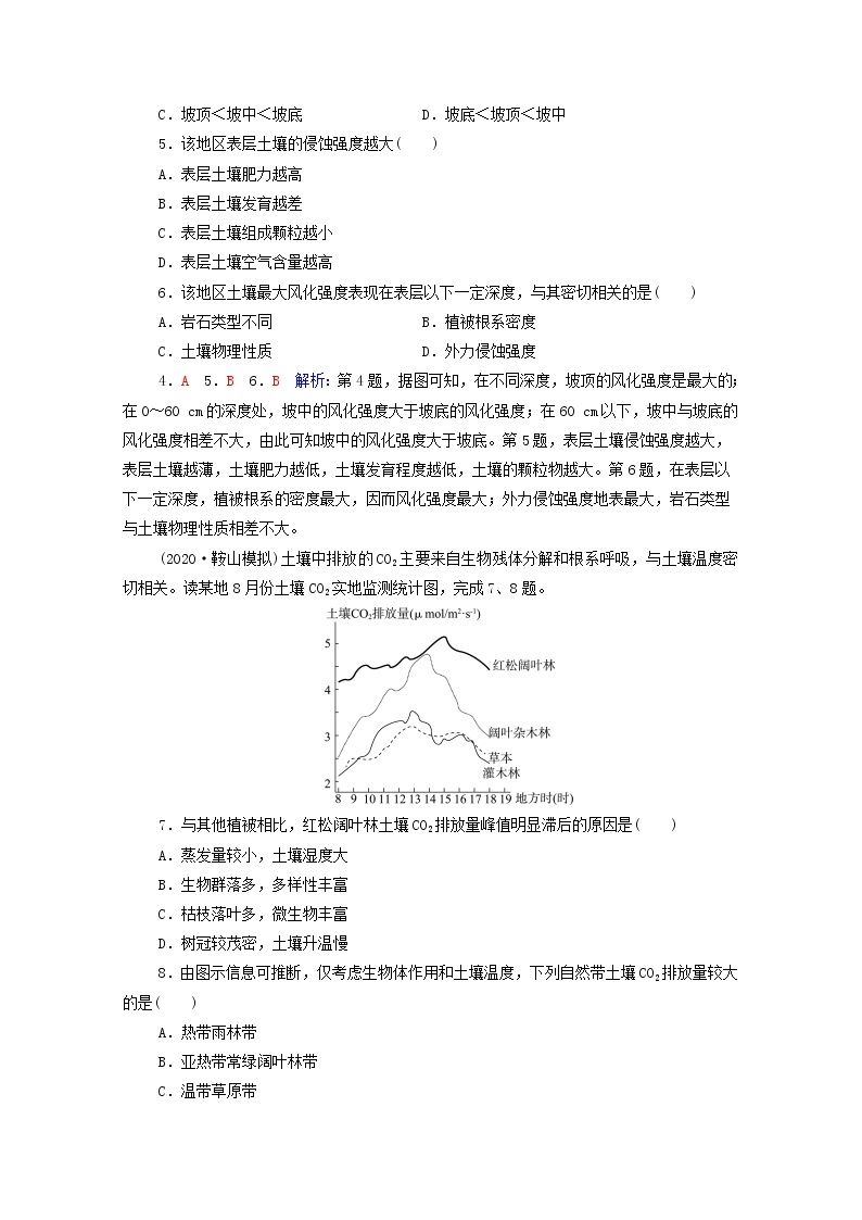 高考地理一轮复习课时质量评价19土壤的主要形成因素植被与自然环境的关系含解析中图版 试卷02