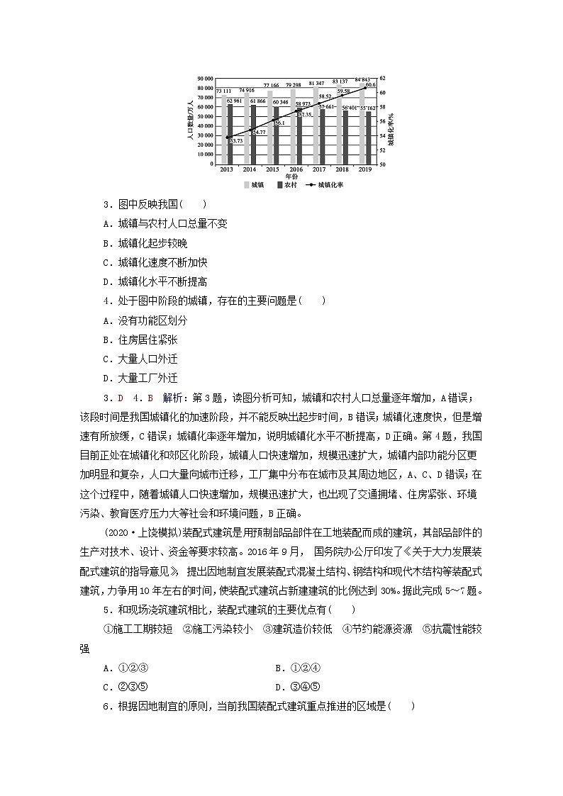 高考地理一轮复习课时质量评价27不同地区城镇化的过程和特点含解析中图版第2页