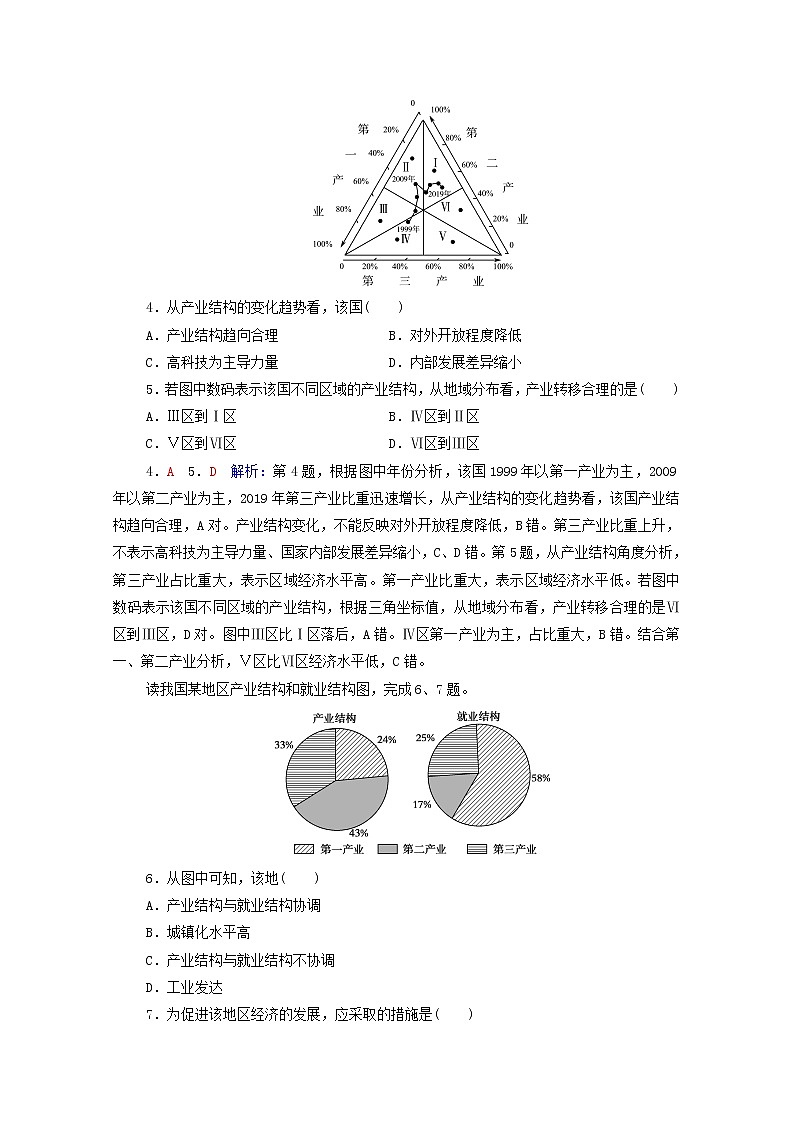 高考地理一轮复习课时质量评价36德国鲁尔区的产业结构变化含解析中图版第2页