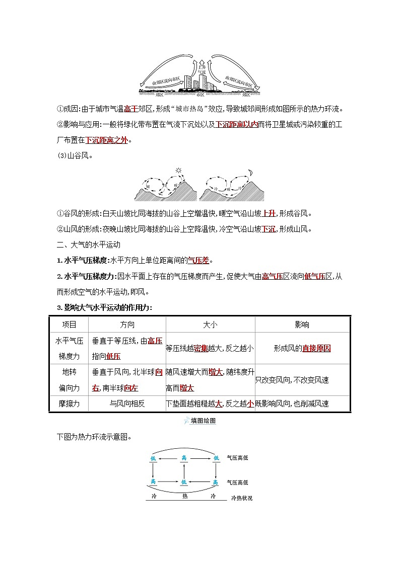 2021_2022学年新教材高中地理第二单元从地球圈层看地表环境第一节第3课时大气的运动学案鲁教版必修1第2页