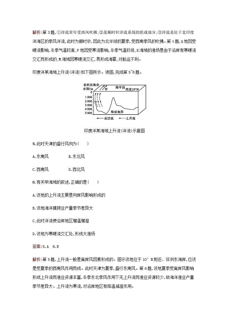 高考地理一轮复习考点规范练11大规模的海水运动含解析新人教版03