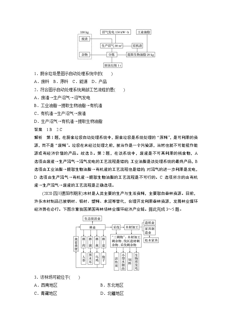 2022届高中地理二轮专题复习高考必练必备 专题八 热点聚焦3 循环经济学案02