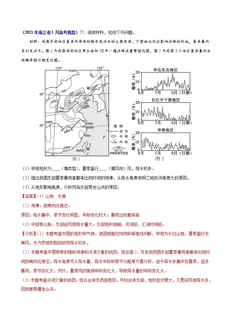 专题17中国地理-三年（2019-2021）高考地理真题分项汇编（全国通用）（解析版）02