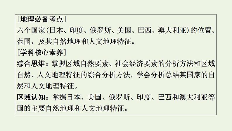 高考地理一轮复习第20章世界地理第2节世界主要的国家课件中图版第2页