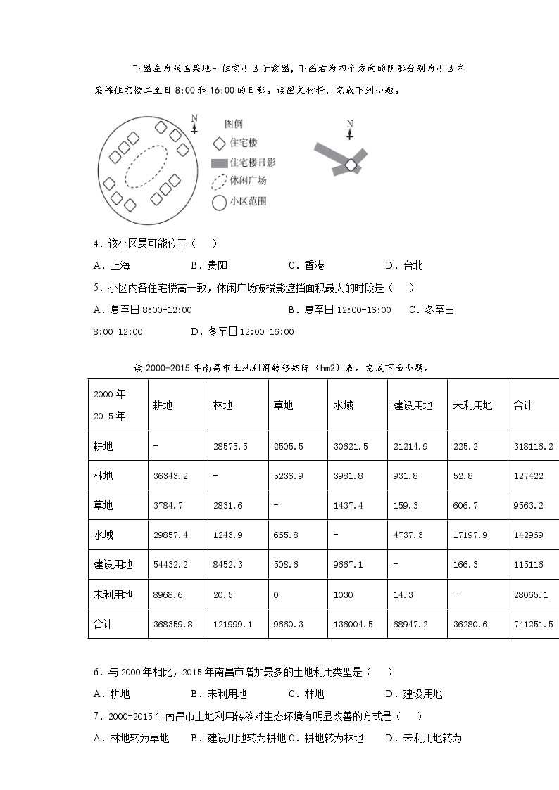 新疆维吾尔自治区喀什第六中学2022届高三上学期期中模拟地理试题（A卷） 含答案02