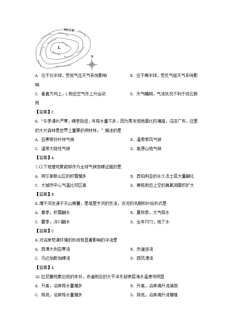 2020年上海市闵行区高三二模地理试卷及答案02