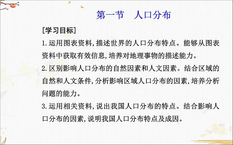 人教版(2019)高中地理必修二第一章第一节 人口分布课件PPT第1页
