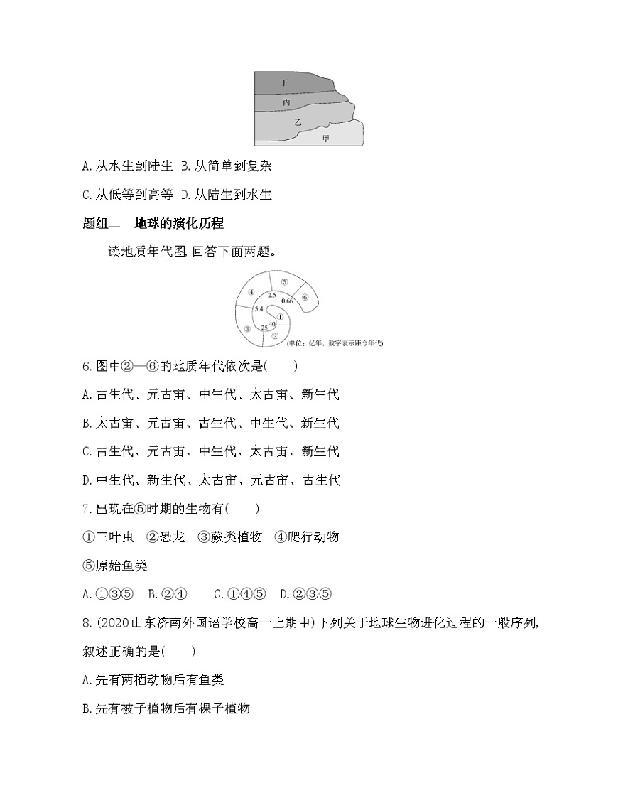 第三節(jié)　地球的歷史練習(xí)題第2頁
