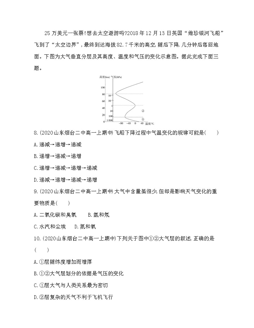 第一節(jié)　大氣的組成和垂直分層練習題第3頁