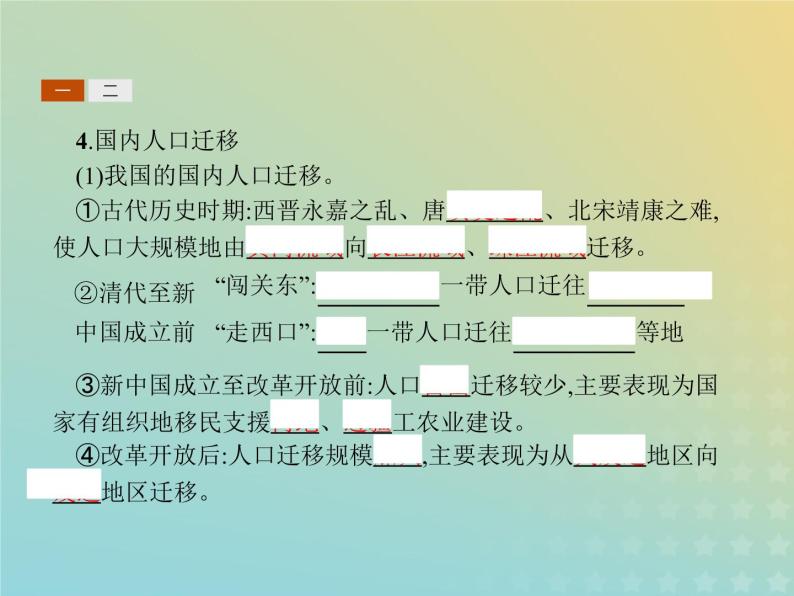 高中地理第一章人口的增长迁移与合理容量2人口的迁移课件中图版必修205