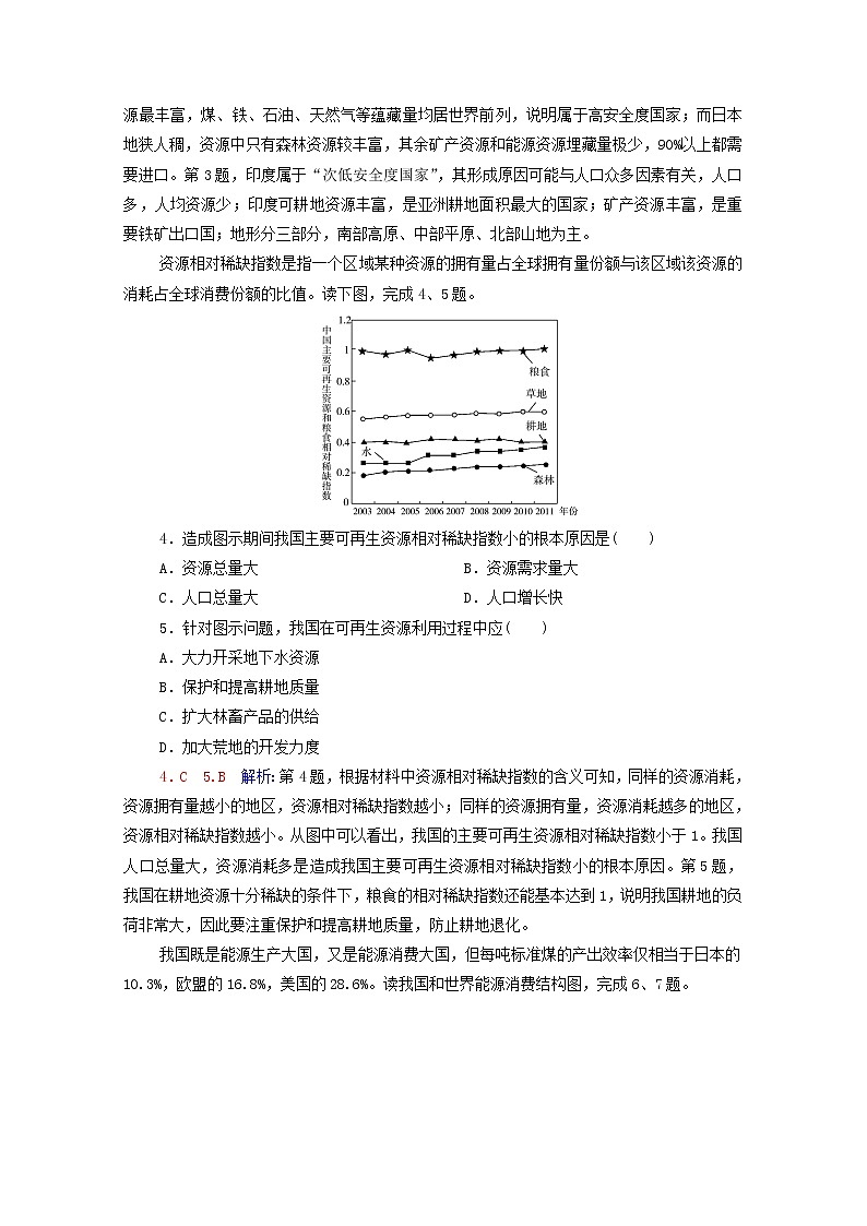 高考地理一轮复习课时练习45资源安全对国家安全的影响中国的能源安全含解析新人教版02