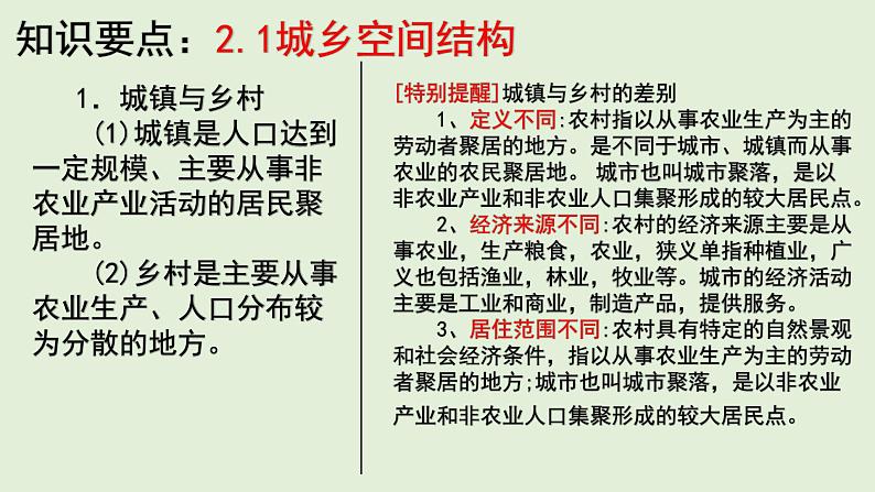湘教版(2019)高中地理必修二第二章 城镇与乡村 单元知识总结复习课件(40张PPT)03