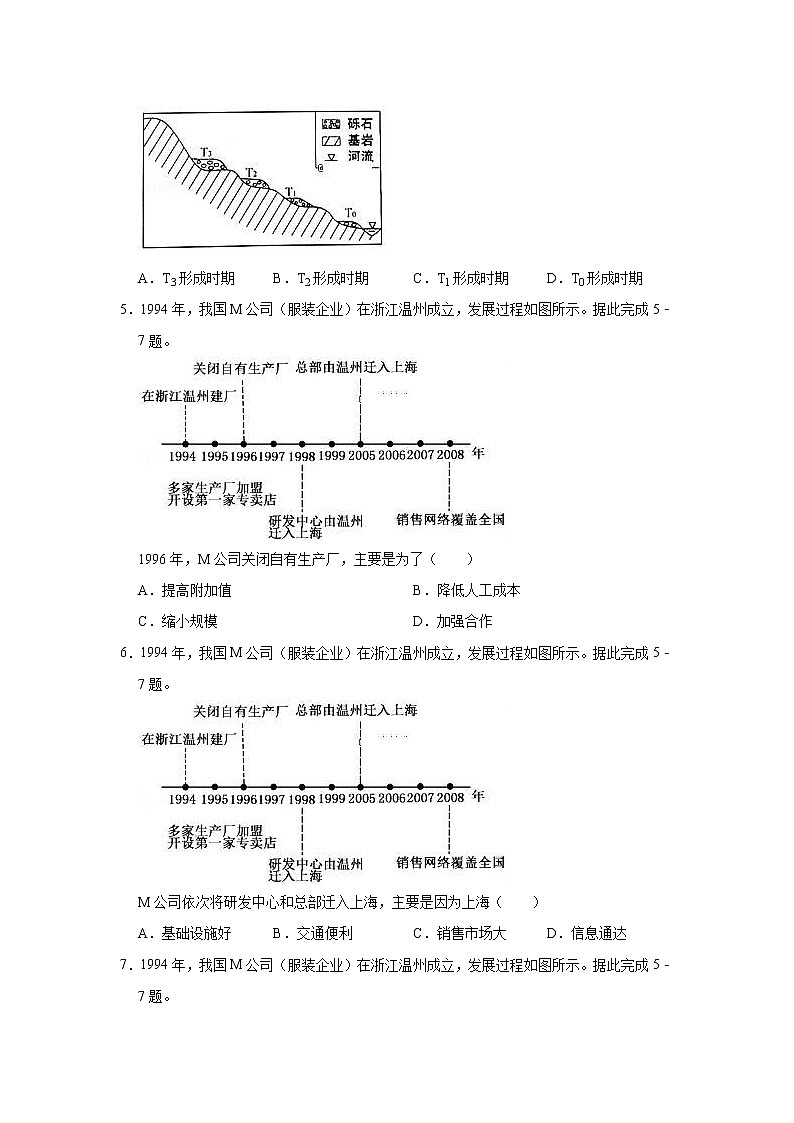 2019年西藏拉萨市高考地理一模试卷 解析版第3页